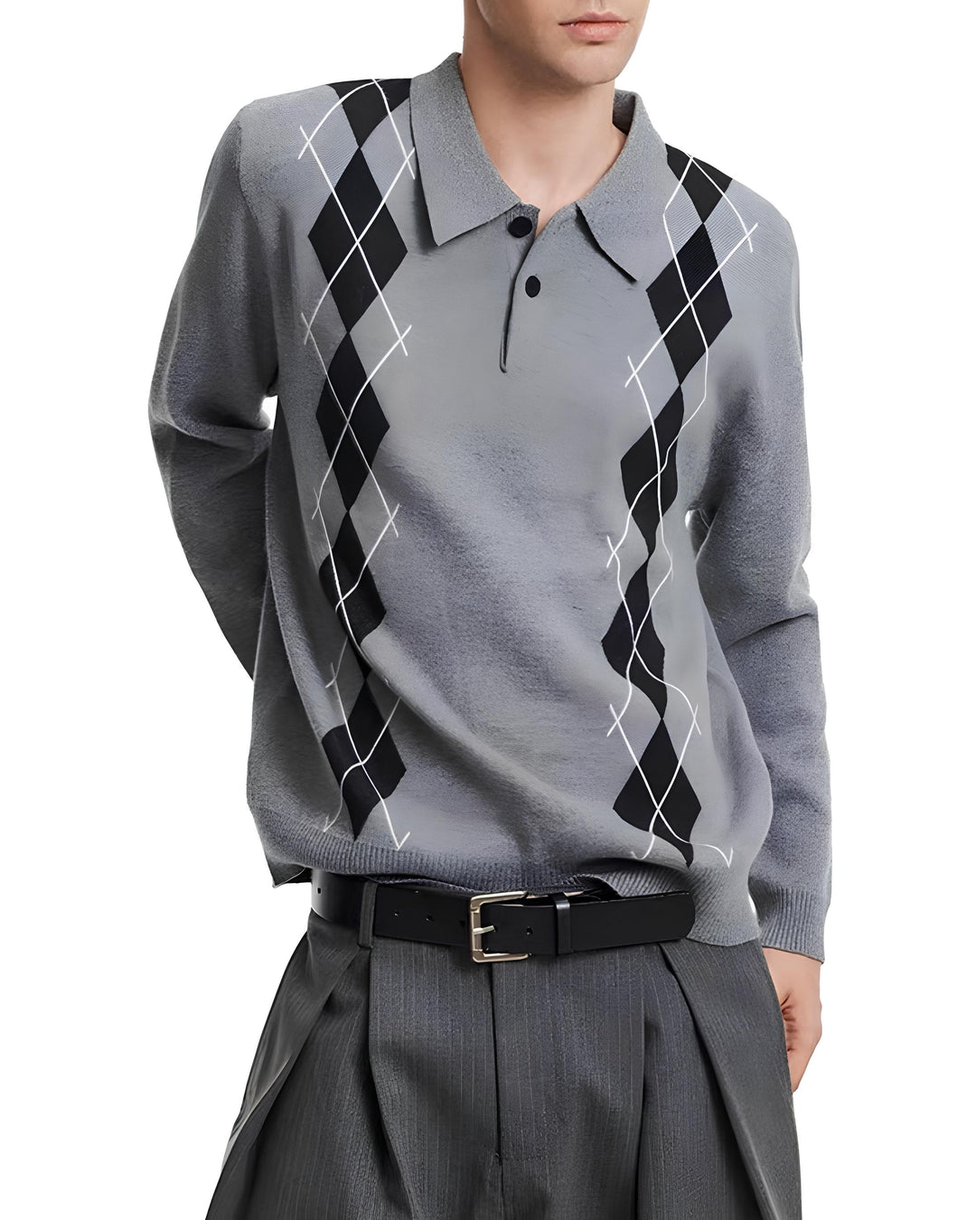 アーガイルチェックニットポロ Ril 6006