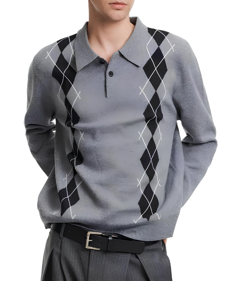 アーガイルチェックニットポロ Ril 6006