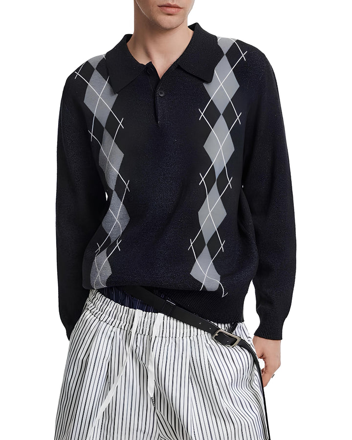 アーガイルチェックニットポロ Ril 6006