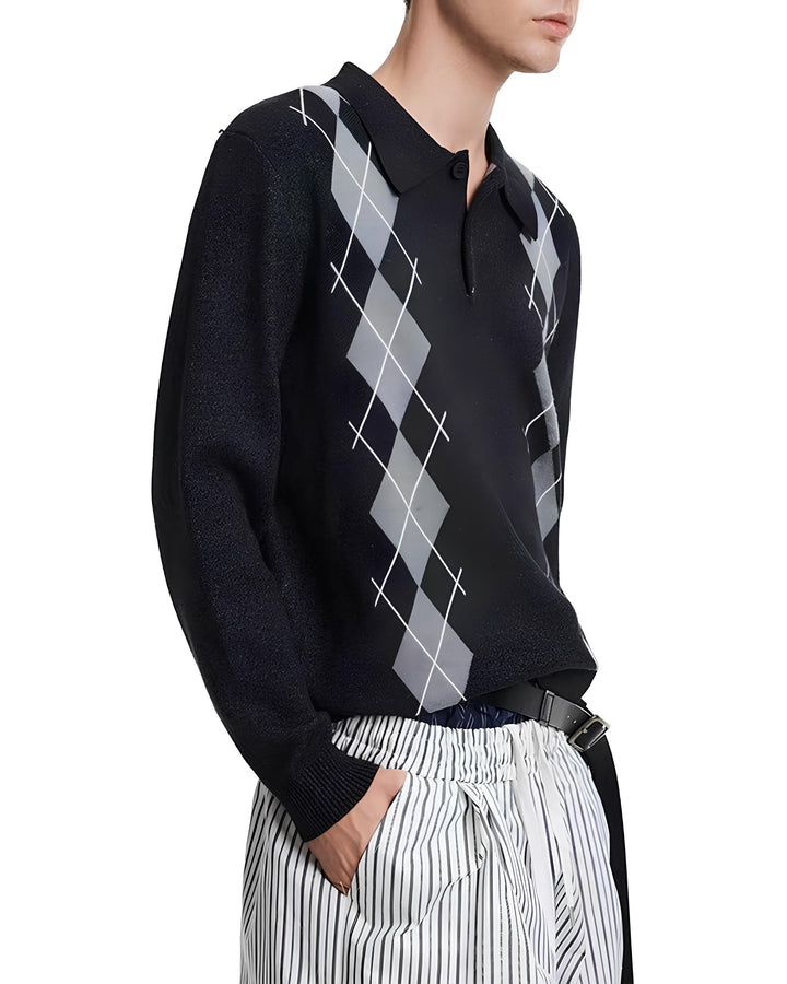 アーガイルチェックニットポロ Ril 6006