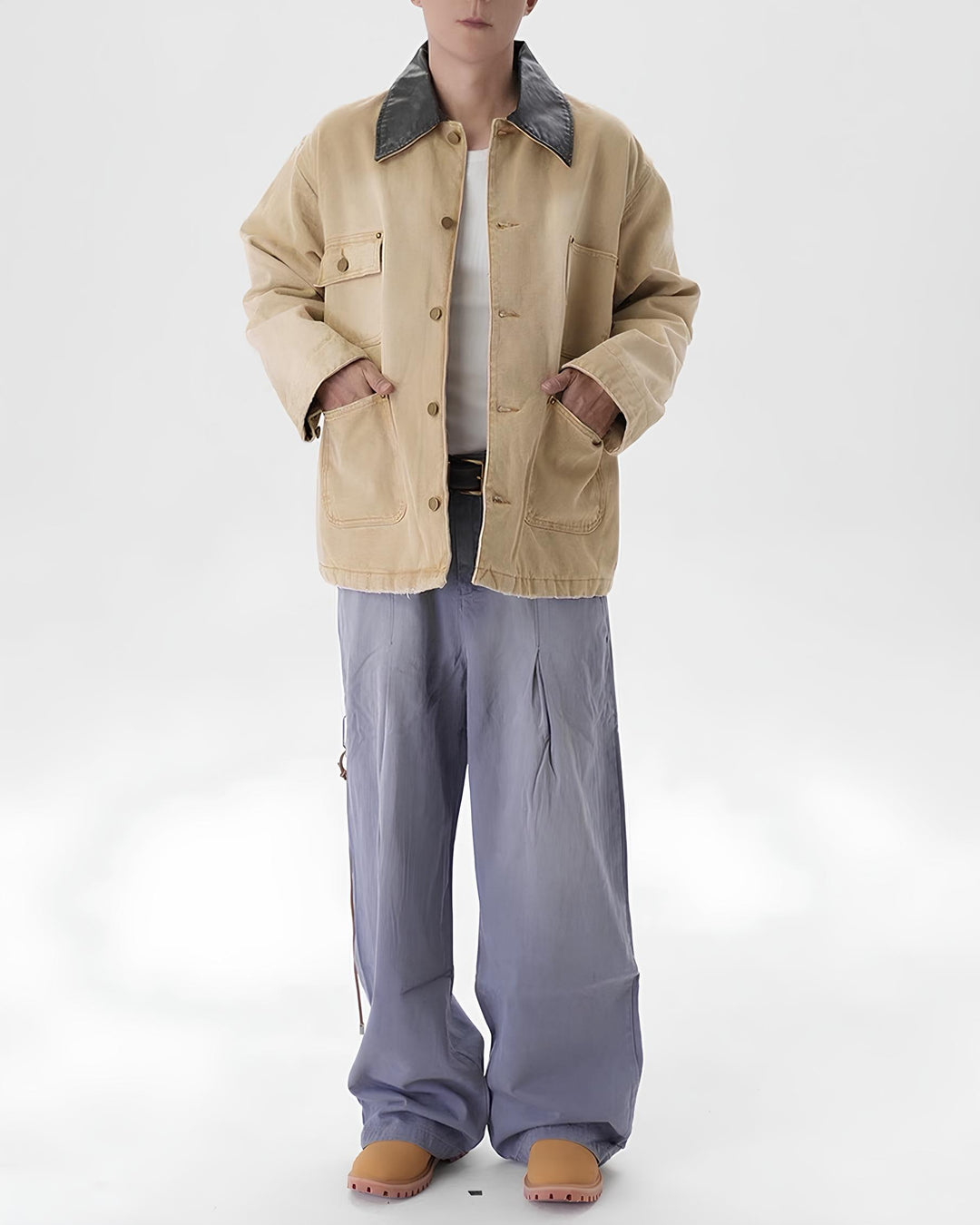 レザーカラーカバーオール Ril 6014