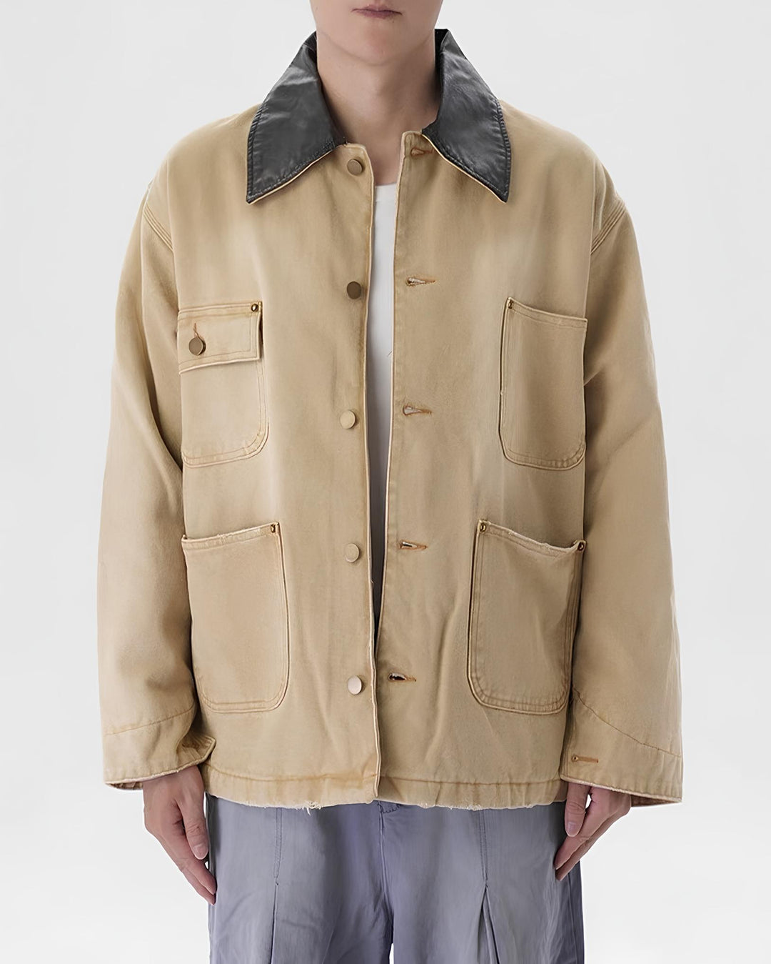 レザーカラーカバーオール Ril 6014