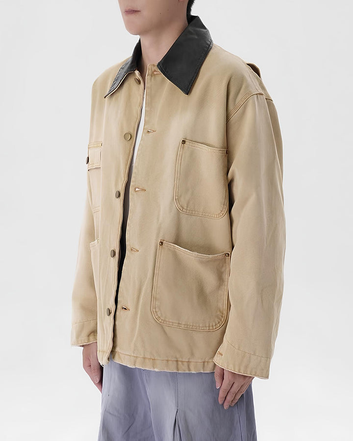 レザーカラーカバーオール Ril 6014