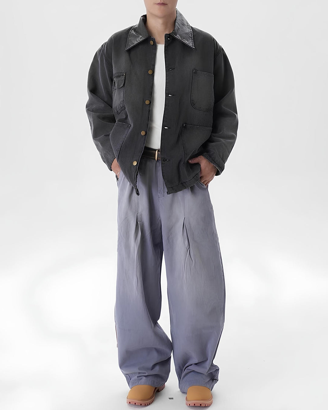 レザーカラーカバーオール Ril 6014