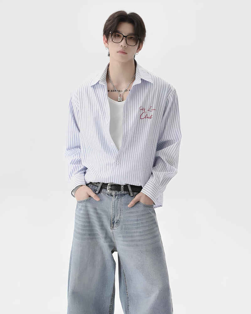 ストライププリントロングスリーブシャツ Ril 6048