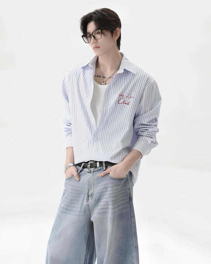 ストライププリントロングスリーブシャツ Ril 6048