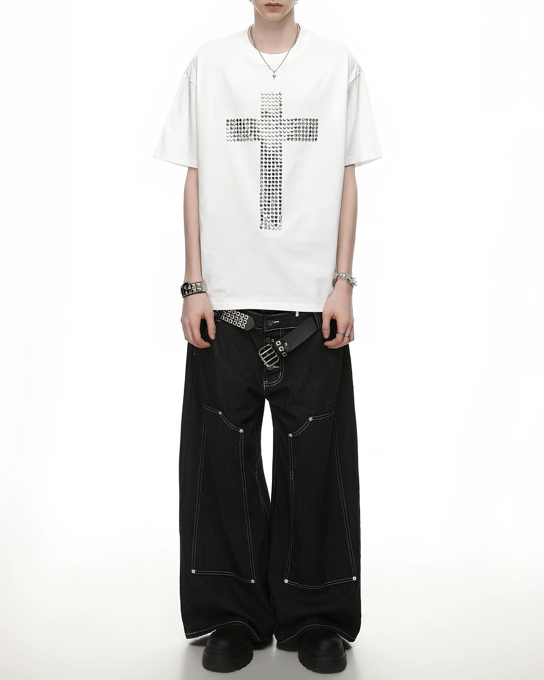 スタッズクロスTシャツ  Ril 6067