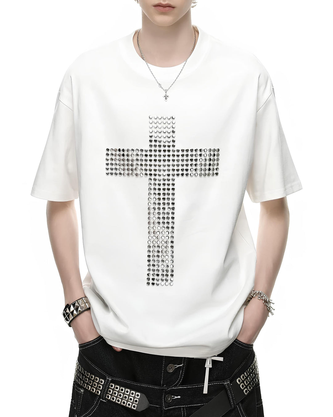 スタッズクロスTシャツ  Ril 6067