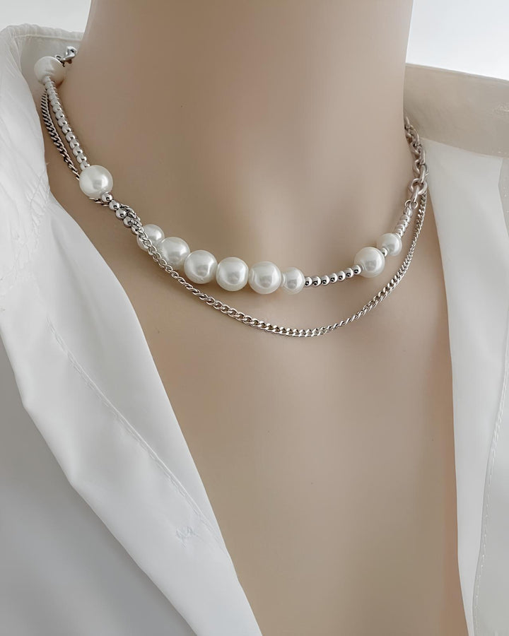 レイヤードパールチェーンネックレス Ril 5968