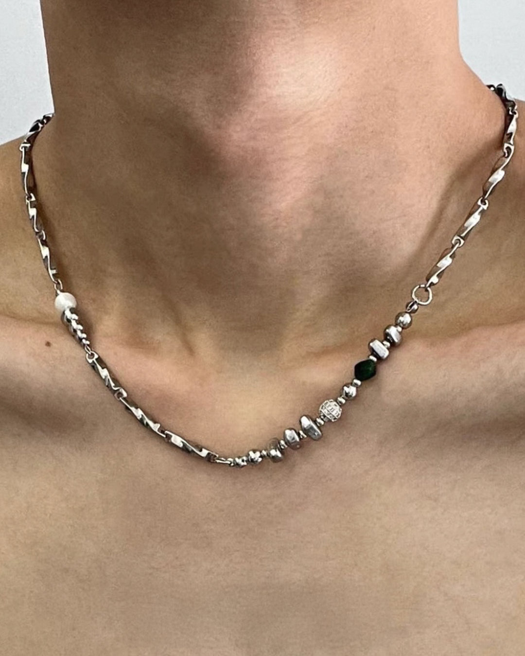 ミックスシルバーネックレス Ril 5820