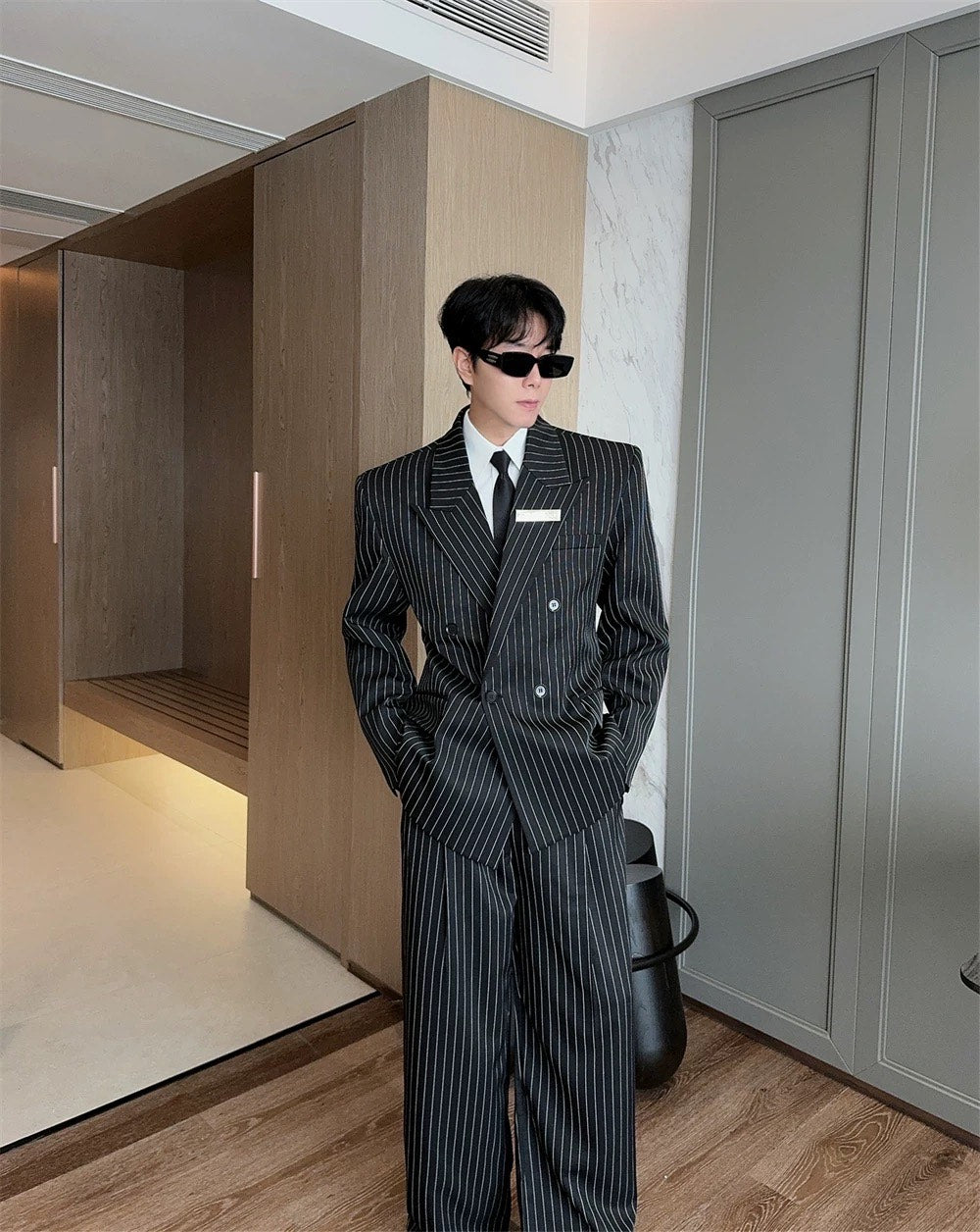 ストライプダブルスーツセットアップ  Ril  5877