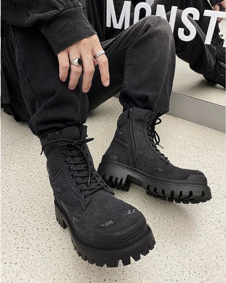 ダメージキャンバス プラットフォームブーツ Ril 5886