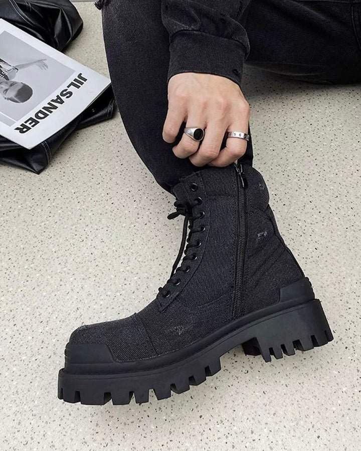 ダメージキャンバス プラットフォームブーツ Ril 5886