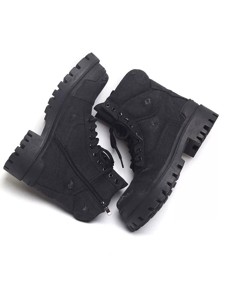 ダメージキャンバス プラットフォームブーツ Ril 5886