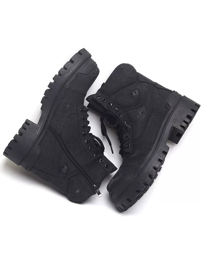 ダメージキャンバス プラットフォームブーツ Ril 5886