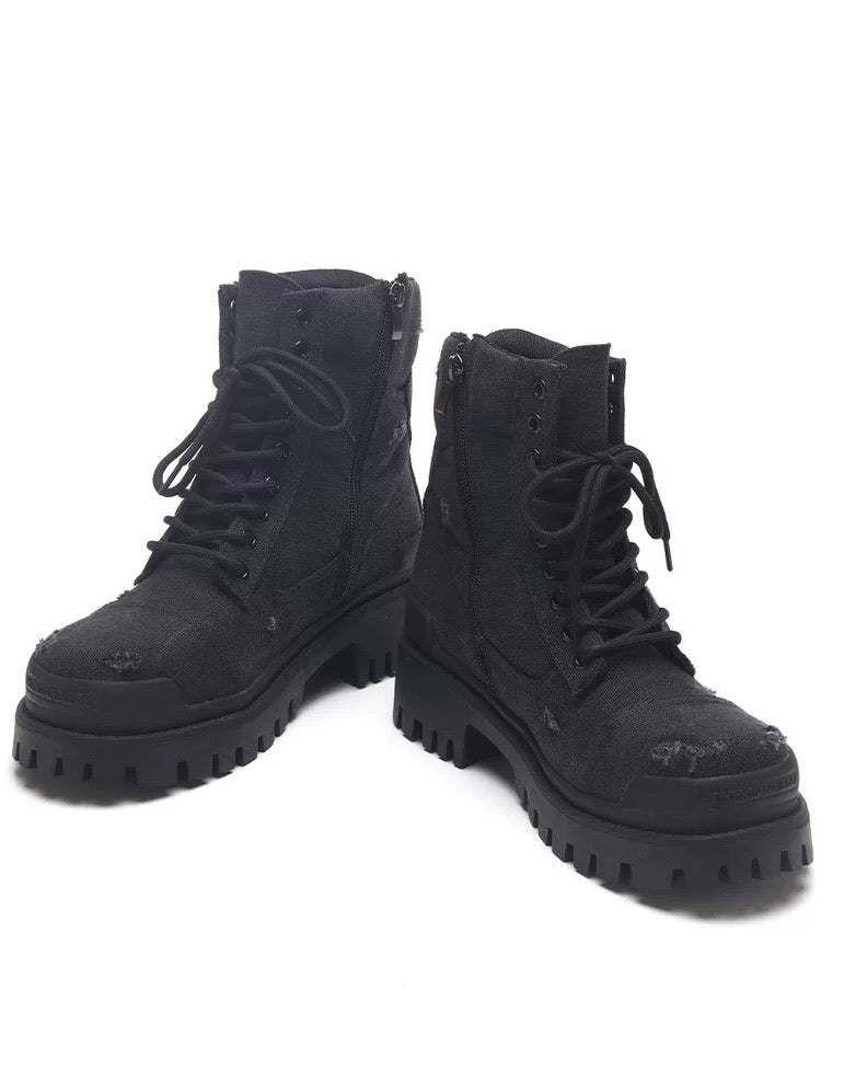 ダメージキャンバス プラットフォームブーツ Ril 5886