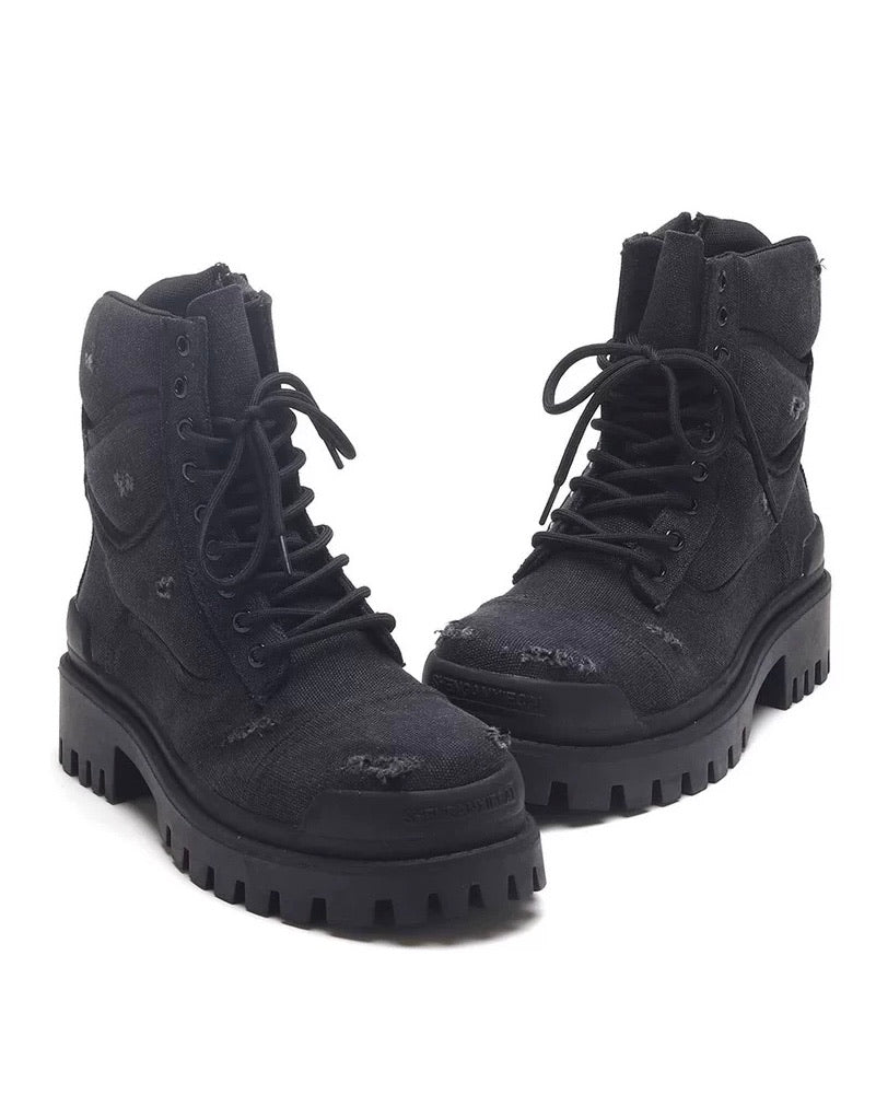 ダメージキャンバス プラットフォームブーツ Ril 5886