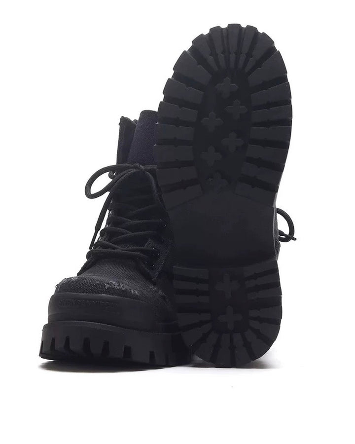 ダメージキャンバス プラットフォームブーツ Ril 5886