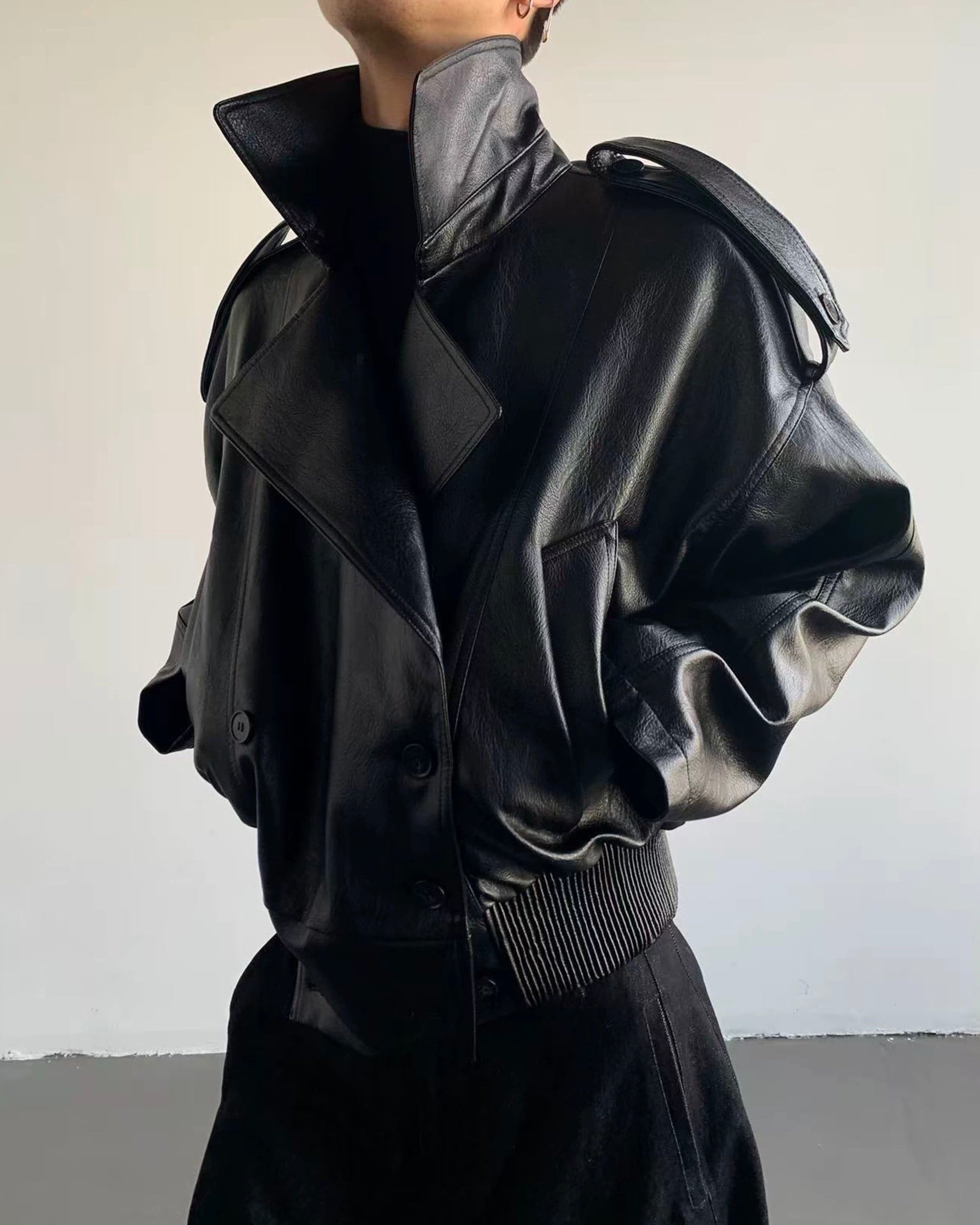 レザーショートトレンチブルゾン Ril 5866 – Rillfy