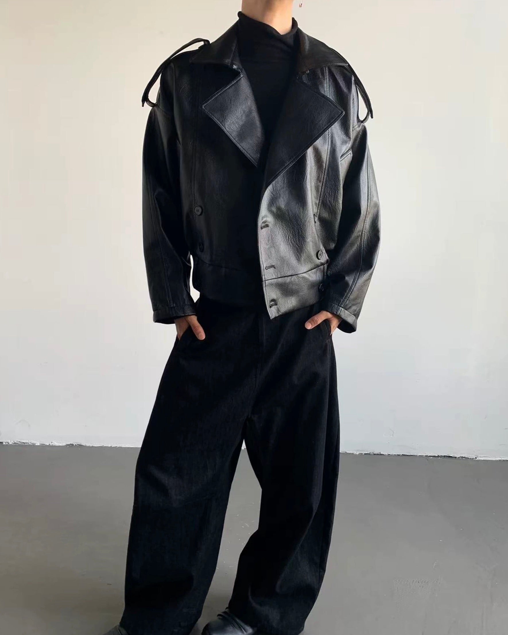 レザーショートトレンチブルゾン Ril 5866 – Rillfy