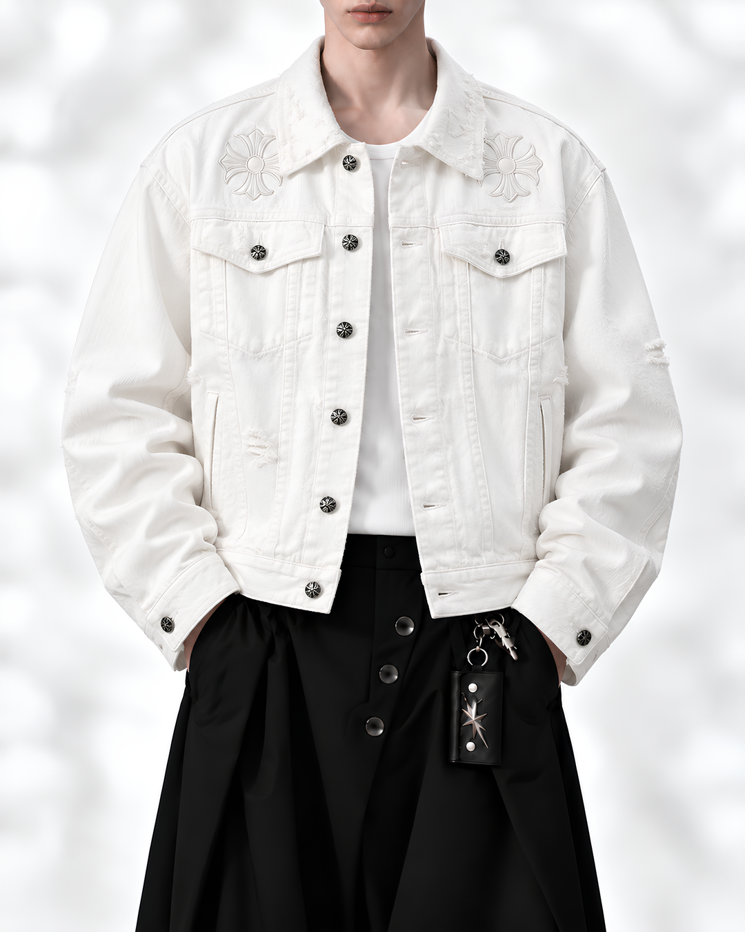 クロスエンブロイダリーデニムジャケット Ril 6232