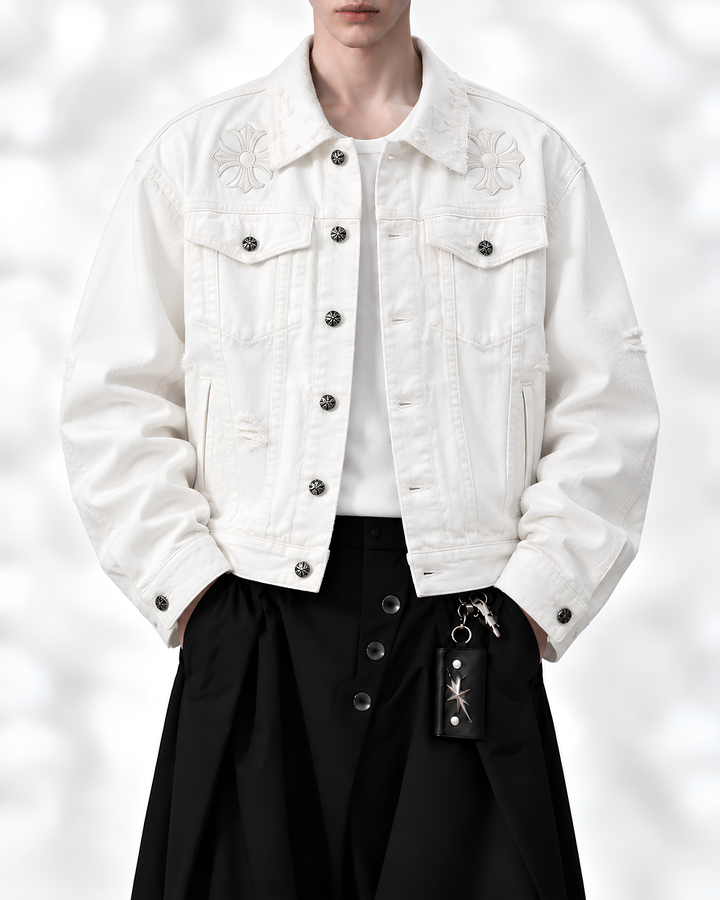 クロスエンブロイダリーデニムジャケット Ril 6232