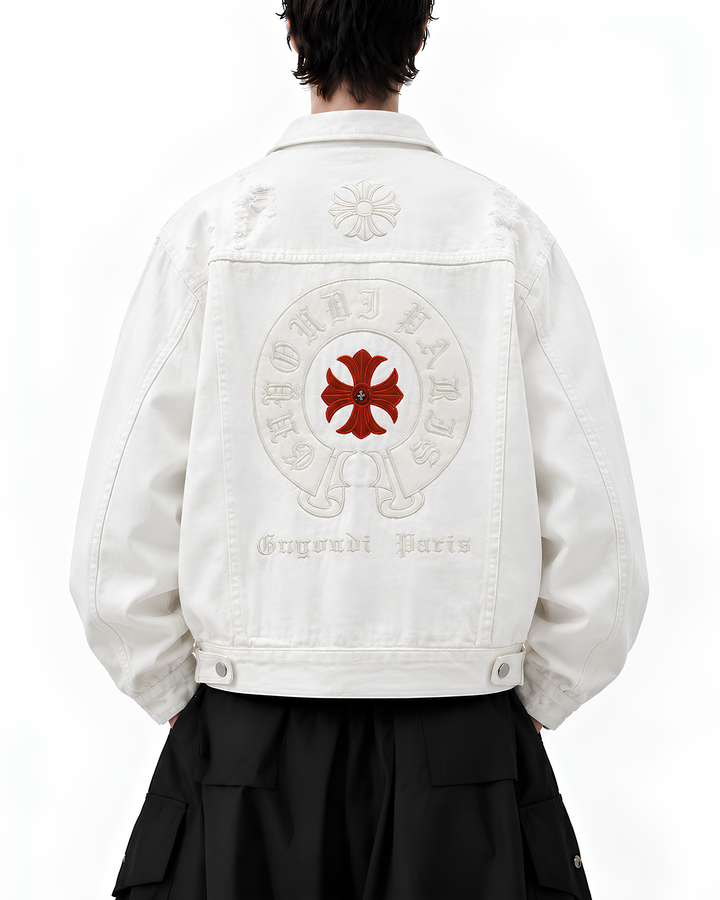 クロスエンブロイダリーデニムジャケット Ril 6232