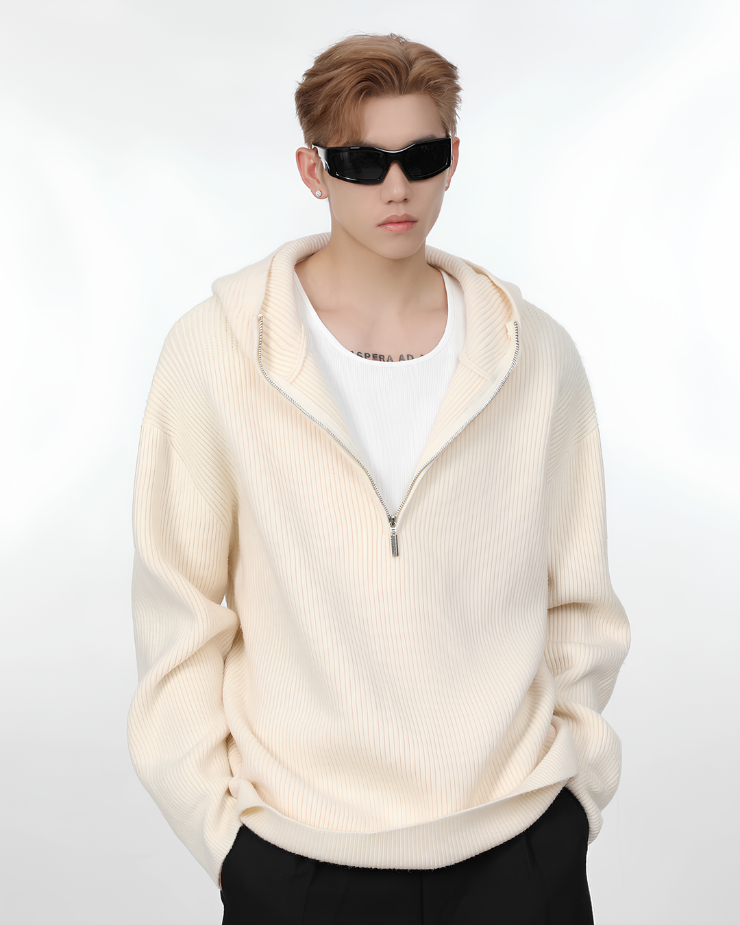 ハーフジップニットパーカー Ril 5903