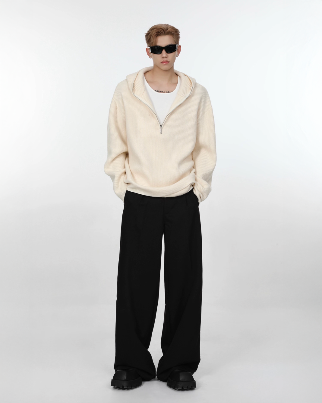 ハーフジップニットパーカー Ril 5903