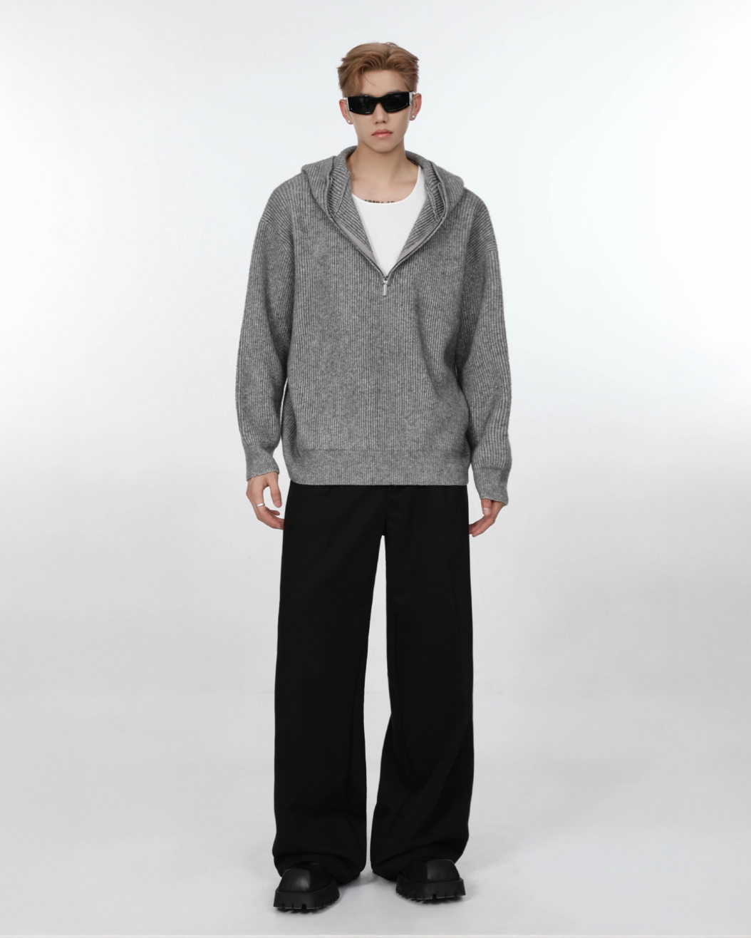 ハーフジップニットパーカー Ril 5903