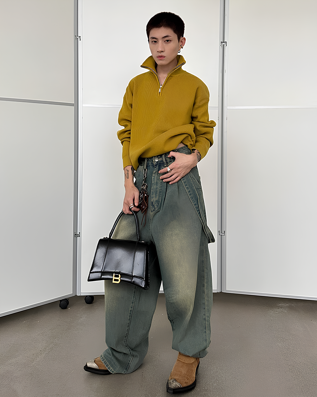 ハーフジップニットブルゾン Ril 5911