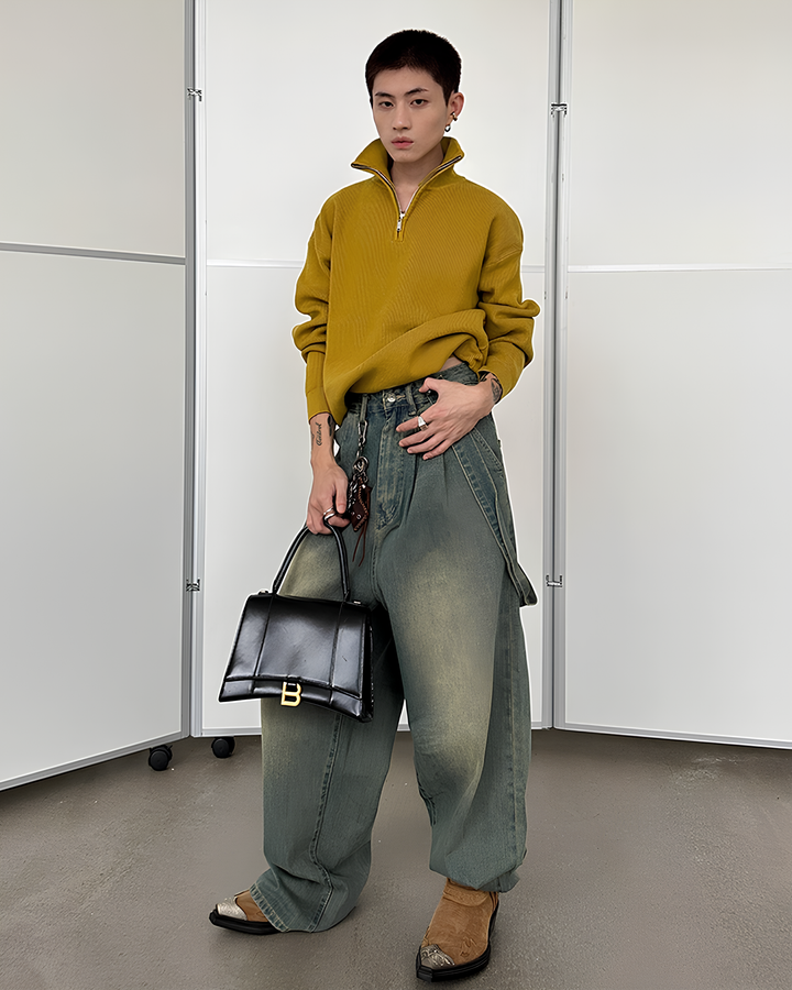 ハーフジップニットブルゾン Ril 5911