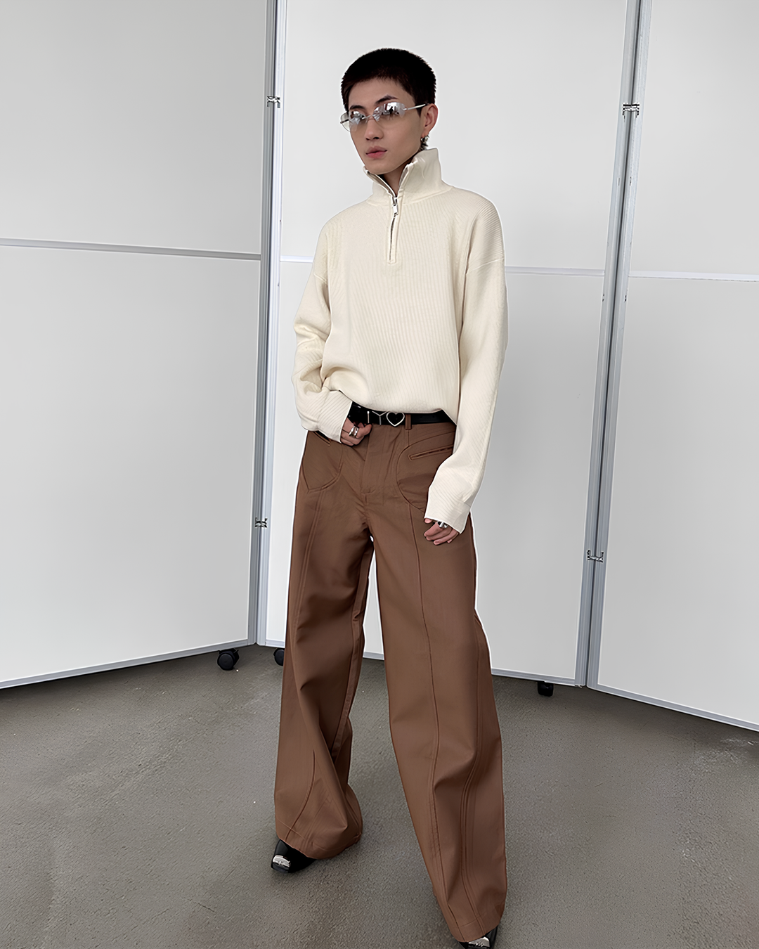 ハーフジップニットブルゾン Ril 5911