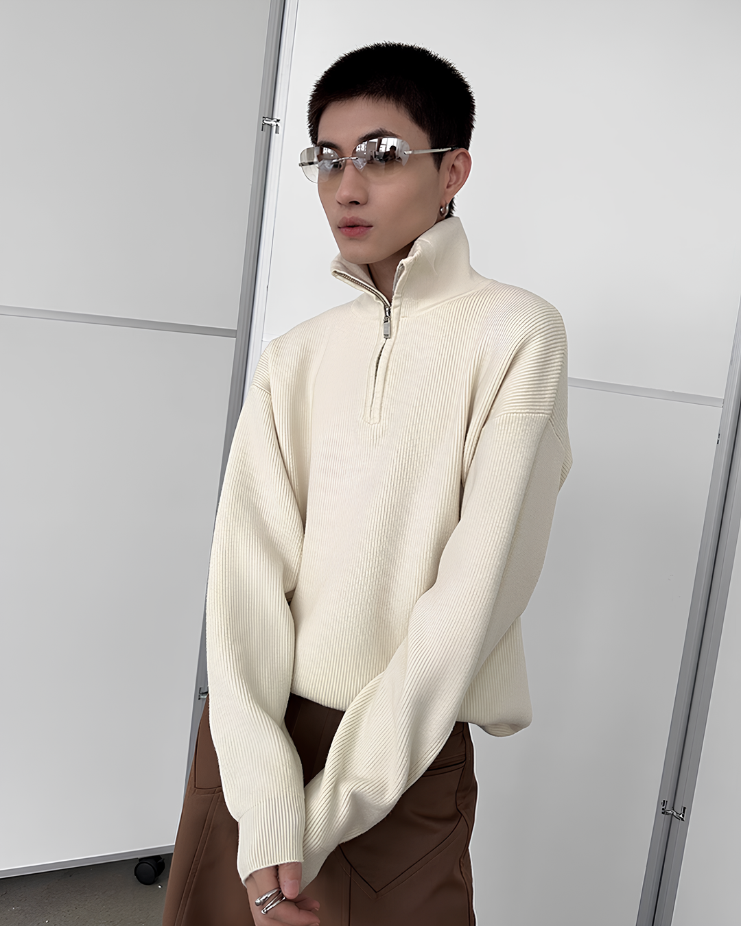 ハーフジップニットブルゾン Ril 5911