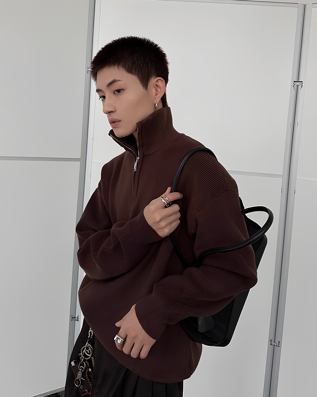 ハーフジップニットブルゾン Ril 5911