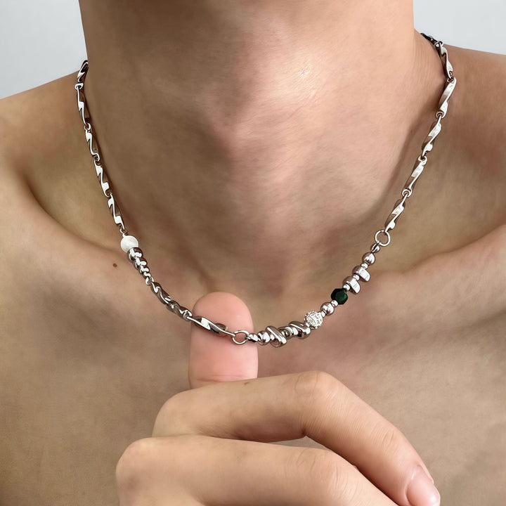 ミックスシルバーネックレス Ril 5820