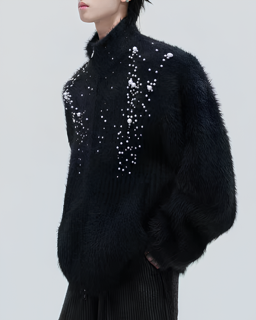 パールシャギー スタンドジップブルゾン Ril 5974