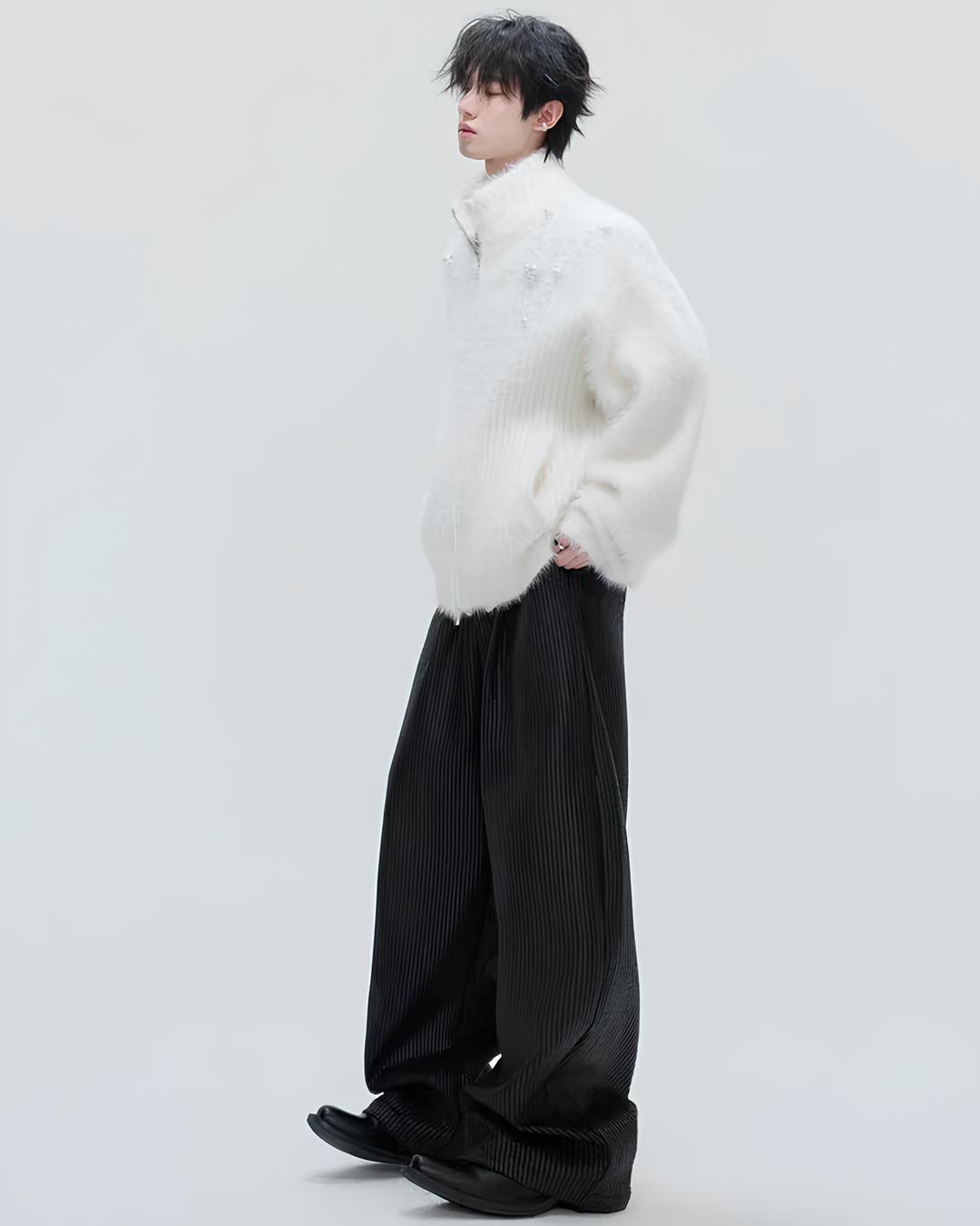 パールシャギー スタンドジップブルゾン Ril 5974