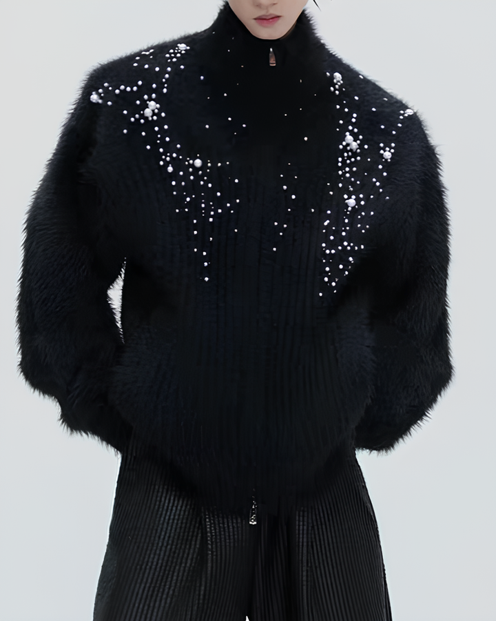 パールシャギー スタンドジップブルゾン Ril 5974