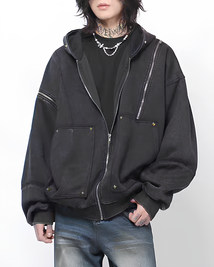 ヴィンテージウォッシュ ジップフーディー Ril 6024