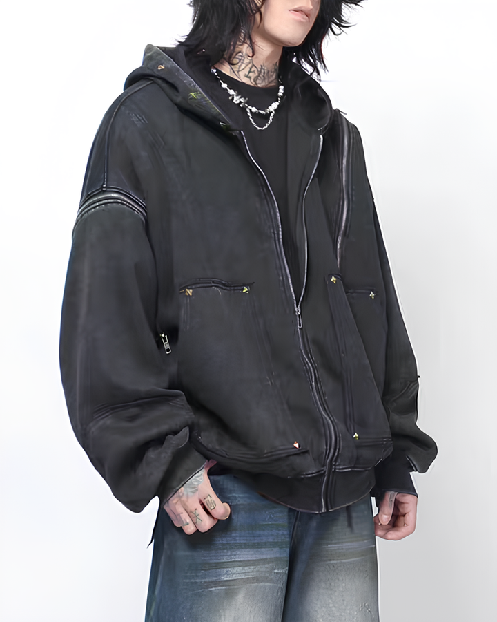 ヴィンテージウォッシュ ジップフーディー Ril 6024